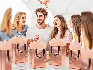Rose gold gift bags