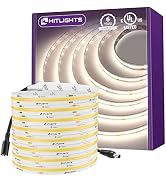 HitLights COB LED Strip Lights Neutral White 4000K 16.4FT UL-Listed High Lumen High Density LED T...