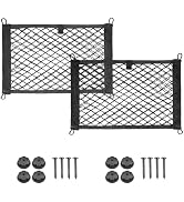 VCYOPN 2 PCS Small Cargo Nets, 18"×10" Double Layer Car Organizer Net with Mounting Screws & Hook...