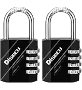 Disecu 4 Digit Combination Lock Outdoor Waterproof Padlock for School Gym Locker, Sports Locker, ...