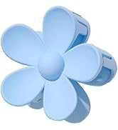 Floral Hair Clip, Blue - Large Cute Claw Clips, Thick Hair, Scrub, Hair Clip with Flower Petals f...