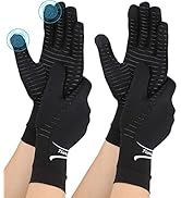 Tianhengyi 2 Pairs Copper Arthritis Gloves for Hand Pain, Full Finger Compression Gloves for Men ...