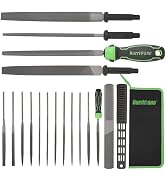 Hurricane 21 PCS Interchangeable Metal File Set,8 inch File Tool Set Include Flat/Triangle/Half-R...