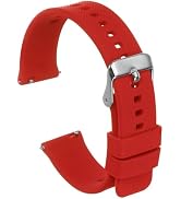 HARFINGTON Silicone Watch Band Quick Release Soft Rubber Replacement Watch Strap with Electroplat...