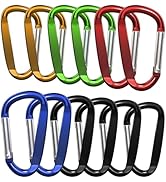 XIECHANEE 3" Aluminum Carabiner Clips, 12PCS D Ring Shape Keychain Carabiners Hook Buckle