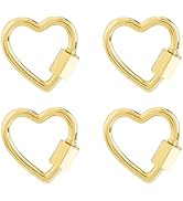 DICOSMETIC 4Pcs Heart Screw Carabiner Lock Cute Carabiner Keychain Small Screw Lock Charms Brass ...