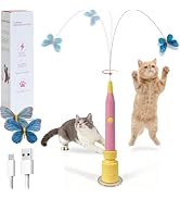 JoyBruko Interactive Cat Toys for Indoor Cats Automatic Cat Wand Toy | Enrichment for Bored Indoo...
