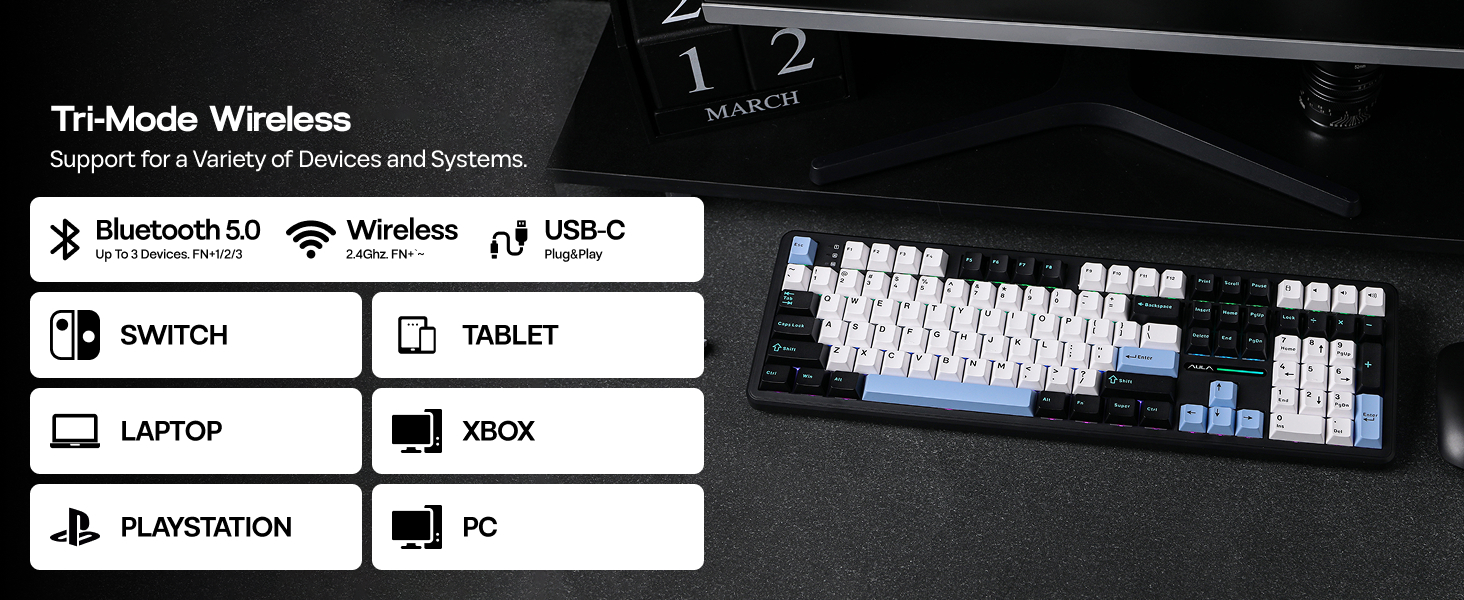 AULA F108 Wireless Gaming Keyboard