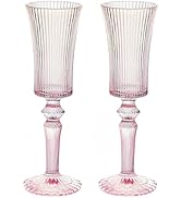 2 Pcs Ribbed Coupe Red Glasses, 19.5 oz Vintage Cocktail Coupe Glasses Set, Unique Martini Glass,...