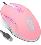 IULONEE USB Type C Wired Mouse,Silent Computer Mouse Optical Gaming Mice Ergonomic 7 LED Backligh...