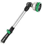 FANHAO Metal Garden Hose Wand, 16-Inch Heavy Duty Watering Wand with 9 Spray Patterns, 180° Rotat...
