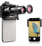 6X Telephoto Lens & 150mm Macro Lens, 2 in 1 Phone Camera Lens Kit with Universal Lens Clip, Phon...