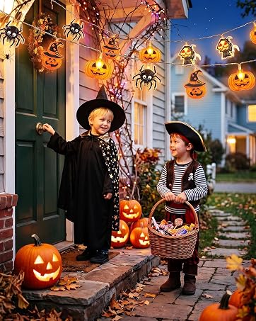 Outdoor Halloween lights for porch trick or treat decorations