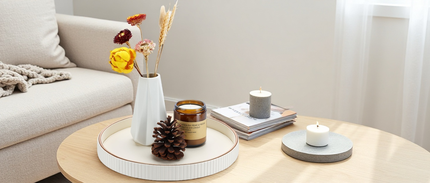 KINGFOM PU Leather Desk Organizer