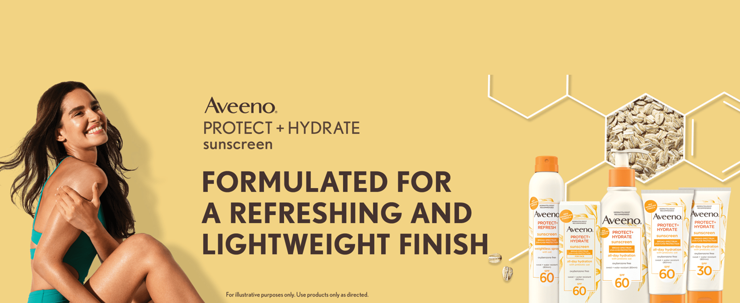 Aveeno Protect + Hydrate Sunscreen formulated for a refreshing and lightweight finish