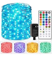 Fairy Lights Plug in 66ft 200LEDs with Remote, 20 Color Changing Light Warm White Twinkle Firefly...