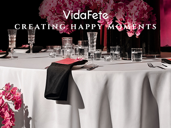 VidaFete round white tablecloth
