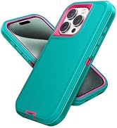 Jelanry Compatible with iPhone 15 Pro Max Case Heavy Duty Protective Rugged Phone Case,Full Body ...
