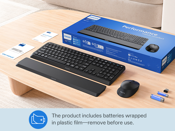 PHILIPS wireless keyboard and mouse combo