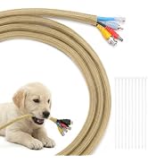 Yecaye 10ft - 1/2 inch Cord Protectors from Pets no Chew, Gold | Split Cable Management Sleeves, ...