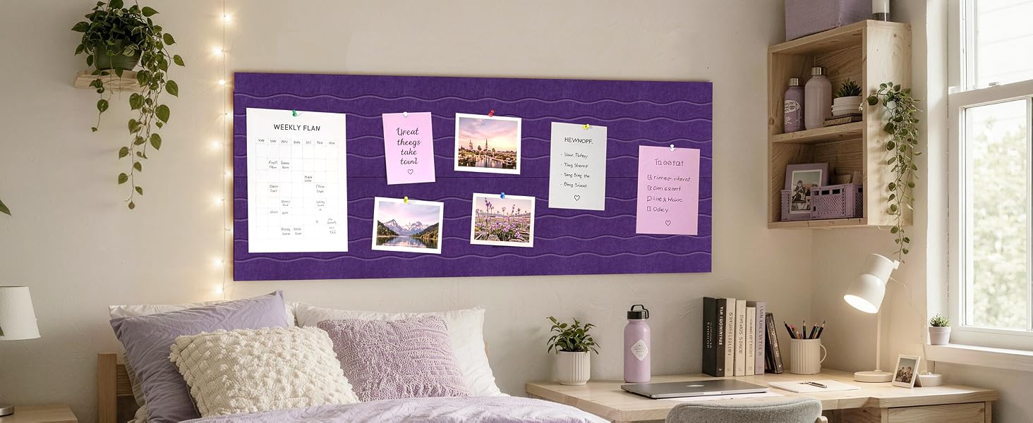 Felt Bulletin Board Tiles 12 Pack, 48" x 36" Cork Board Alternative