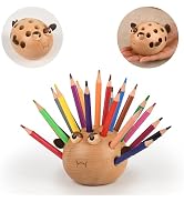Damuzhi Pen Holder for Desk Pencil Holder Unique Funny Cute Small Gifts Wooden Pufferfish Pencil ...