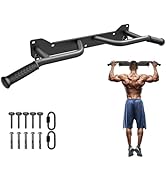 Kipika Pull Up Bar for Doorway Wall Mounted Multi-Grip Strength Bar with Resistance Band Hooks | ...