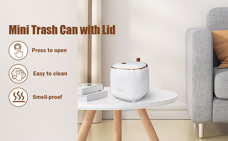 Mini trash can for desk