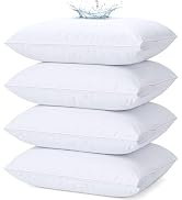 Beddora 4 Pack Pillow Protectors Queen Size – Waterproof Zippered Pillow Case Covers, Bed Bug & D...