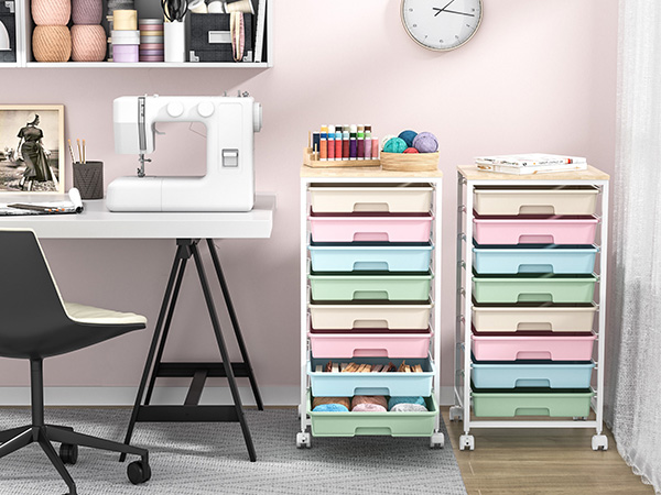 Utility Rolling Cart with Drawers for living room