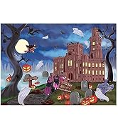 Motiloo Halloween 500 Piece Jigsaw Puzzle for Adults - Halloween Haunted Mansion Trick or Treater...