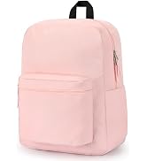 ZORFIN Simple Backpack for School Work Travel: Lightweight Bookbag for Girls and Boys - Water Res...