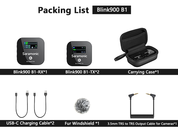 Saramonic Blink900 B1 Wireless Lavalier Microphone System for Canon Nikon DSLR Camera