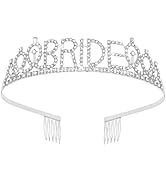 BAHABY Bachelorette Party Decorations, Wedding Tiaras for Bride, Silver Tiara, Bridal Shower Deco...
