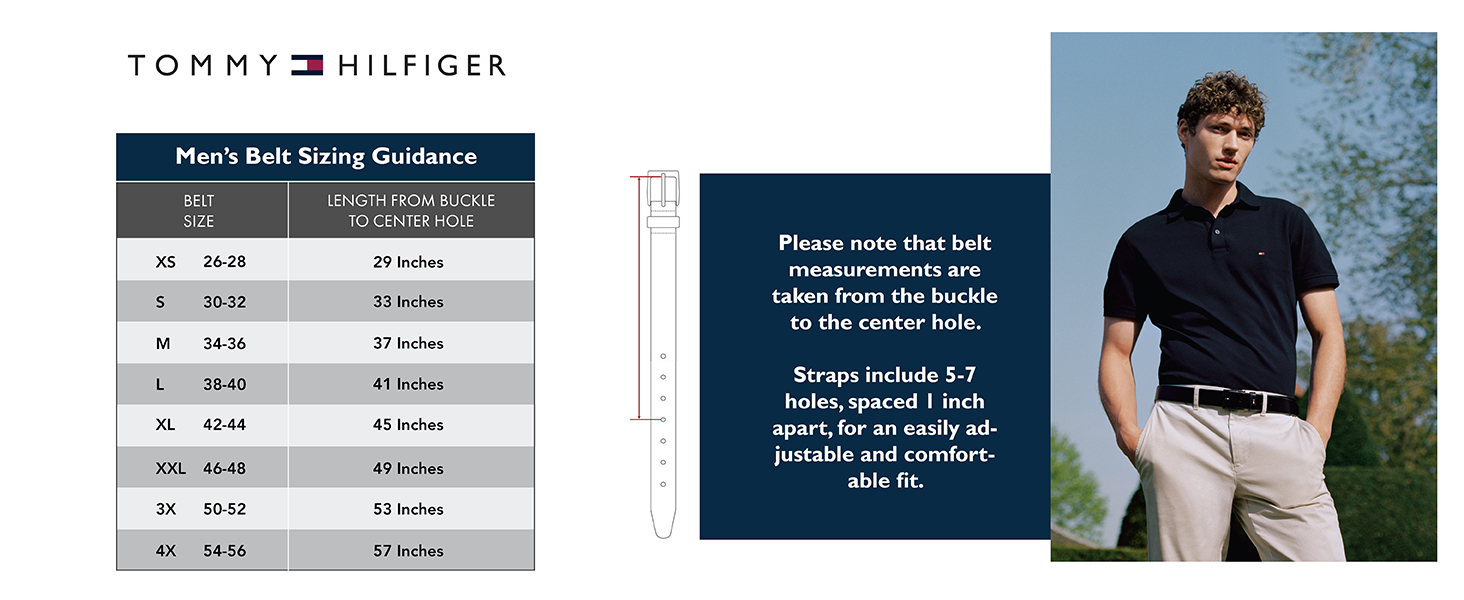 tommy hilfiger mens belt size chart