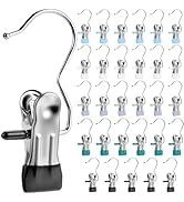 Senbowe 30 Pack Heavy Duty Clothes Pins, Boot Hangers for Closet, Laundry Hook Hanging Clips Clam...