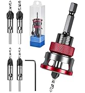 7 PCS Countersink Drill Bits Set, 4PCS Four-Flute HSS M2 Tapered Drill Bits and Adjustable Depth ...