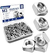 50PCS M3 Square Nuts, 304 Stainless Steel Metric Fasteners | Anti-rotation square profile, Slot a...