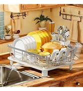 MOUKABAL Dish Drying Rack, Dish Rack, Stainless Steel Dish Racks for Kitchen Counter, Dish Draine...