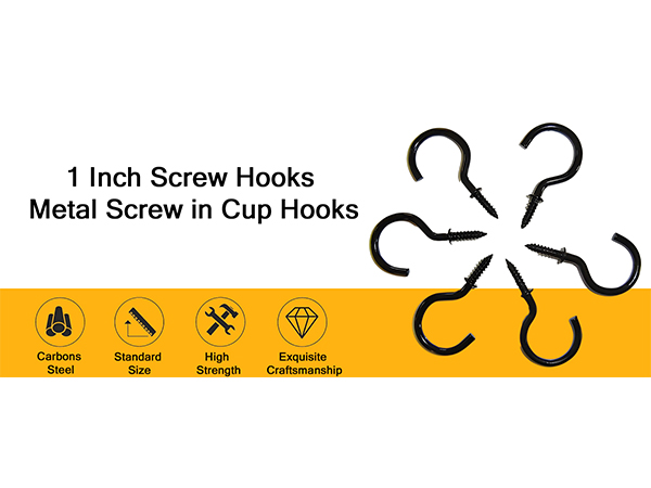 Metal Screw in Cup Hooks