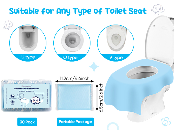 Cottonessence Disposable Toilet Seat Covers (30-Pack)