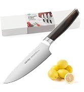Lebabo 5.5 Inch Utility Knife, Pro Kitchen Chef's Utility Knife, 9Cr18MoV 5-Layer Alloy Clad Stee...