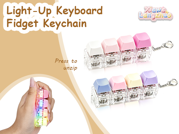 Light-Up Keyboard Fidget Keychain