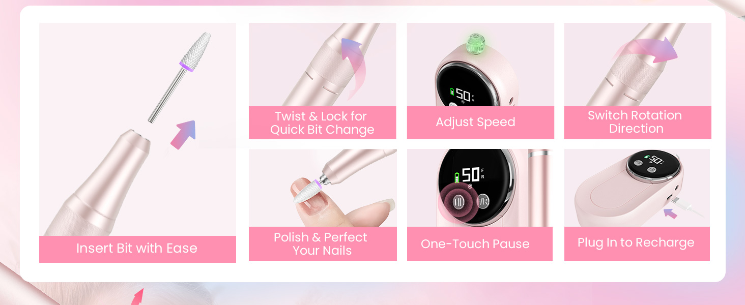 pink nail drill