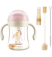 Joypony Sippy Cups for Toddlers, PPSU Spill-Proof Transition Cup for 6 month + old with 4-Layer P...