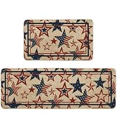 Artoid Mode Stars Independence Day Patriotic 4th of July Kitchen Mats Set of 2, Memorial Day Home...