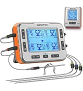 SMARTRO X50 Wireless Meat Thermometer 4 Probes 500ft Long Range BBQ Alarm Thermometer for Smoker ...
