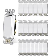 Single Pole Decorator Light Switch, 15Amp, 120/277V, Decorative Paddle Rocker Switch Replacement,...