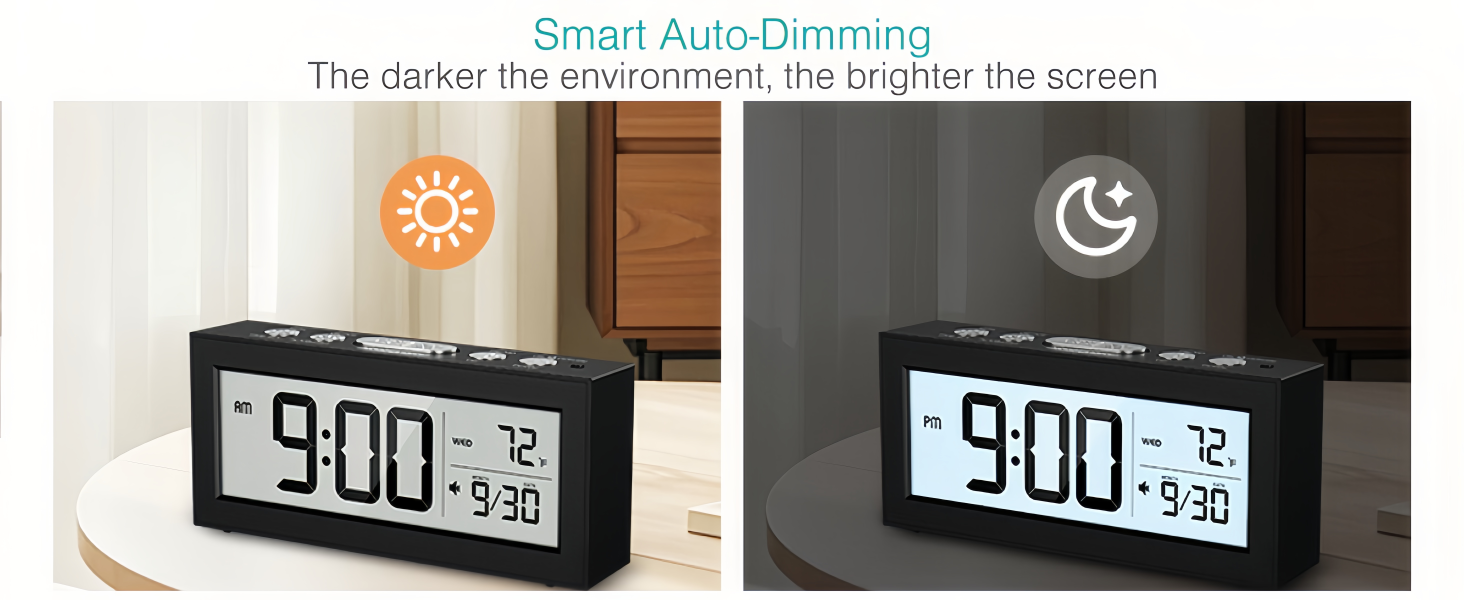 Battery Operated Digital Clock, Digital Alarm Clocks for Bedrooms