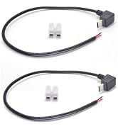 ELNONE 2PCS USB Type C Pigtail 2 Wire Up-Down Direction,0.3M/1Feet USB C to 2 Pin Bare Wire Open ...